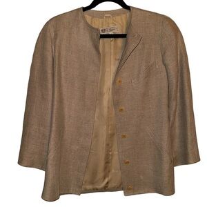 Gucci vintage blazer linen lined button down pockets size 40 large 10